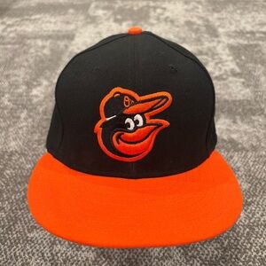 New Era MLB Baltimore Orioles 59Fifty Fitted Size 7 3/8 Hat Black Orange